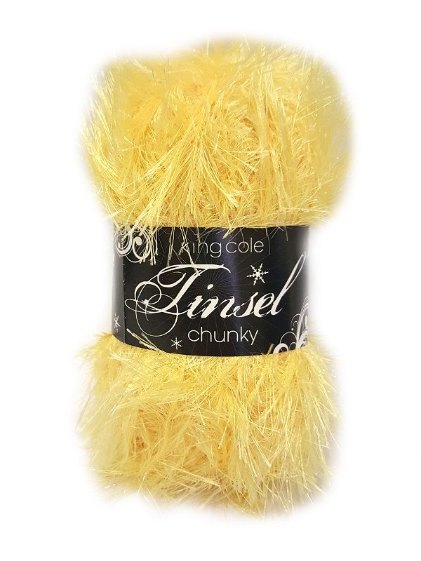 King Cole Tinsel Chunky Yarn 50g Easter Yellow